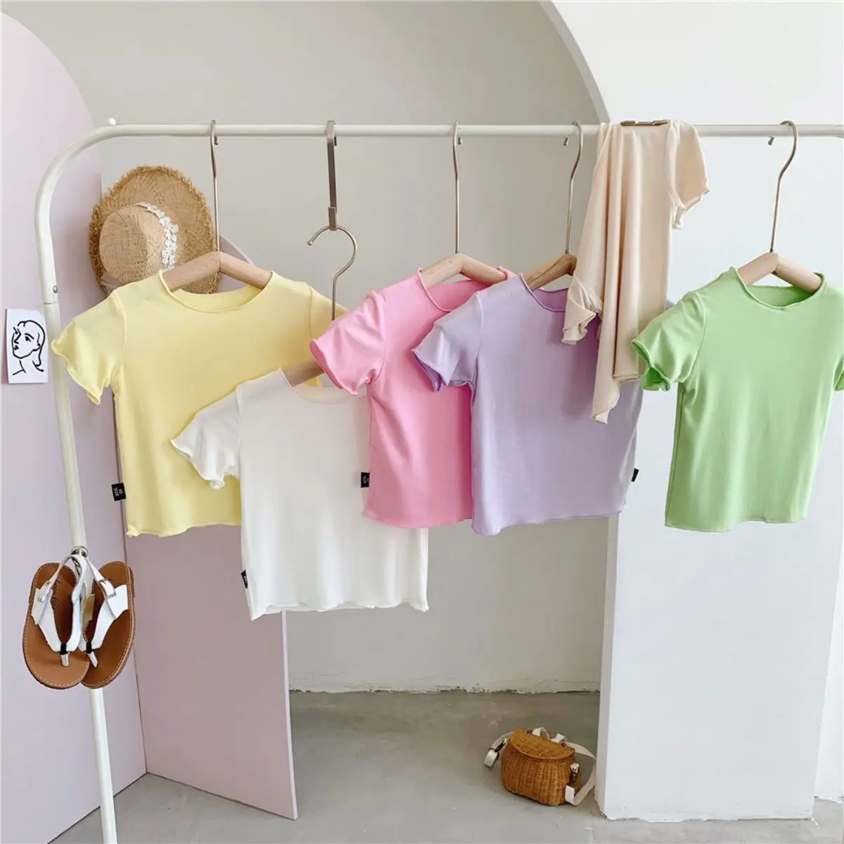Girls' 2023 Summer Modal T-Shirt 20 Colors — feature 3