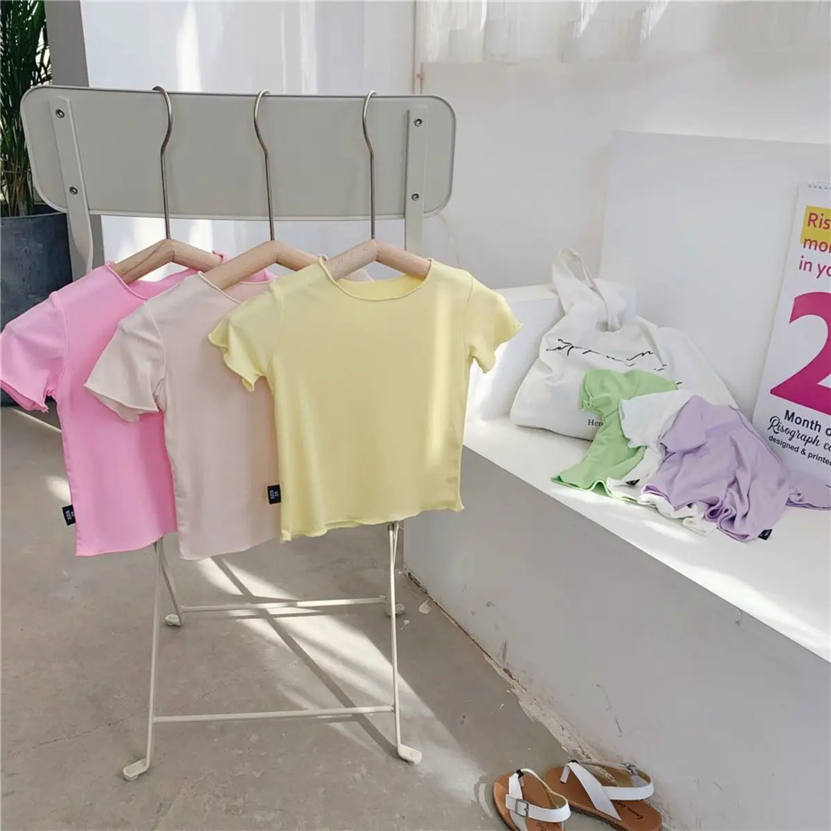 Girls' 2023 Summer Modal T-Shirt 20 Colors — feature 9