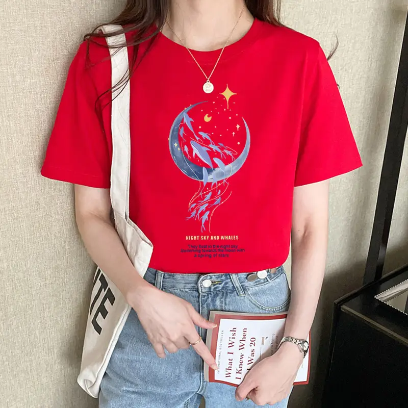 Loose Cotton Short-Sleeved T-Shirt for Women, New Summer Wear, Inner Top, Right Shoulder Design, Sweatshirt for Women, Round Neck, Spring & Fall