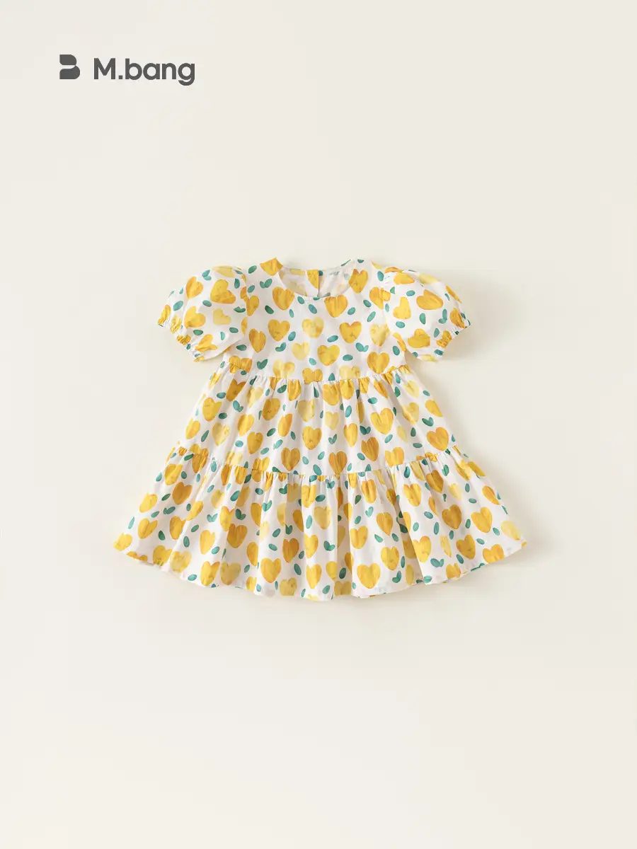 Korean Style Girls Summer Dress Heart Full Print - Image 4