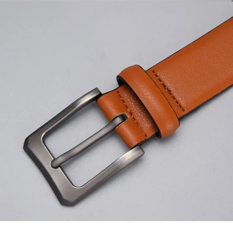 Men's Tan Leather Belt with Silver Buckle 2026 β feature 5