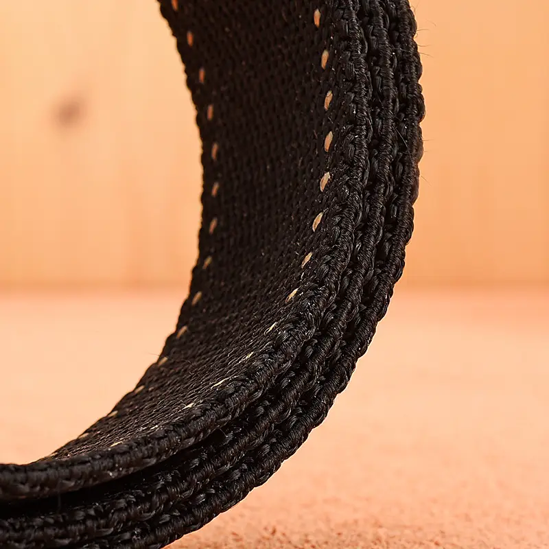 Men's Black Nylon Belt with Silver Buckle - Image 7