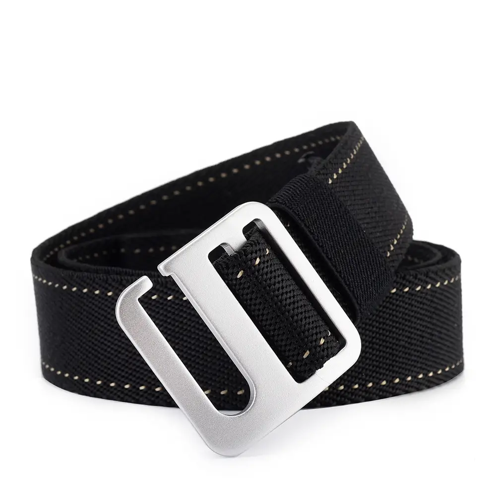 Men's Black Nylon Belt with Silver Buckle - Image 8