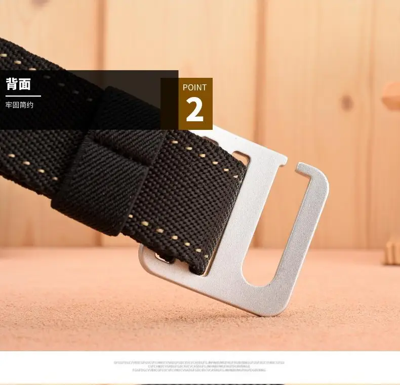 Men's Black Nylon Belt with Silver Buckle β feature 10
