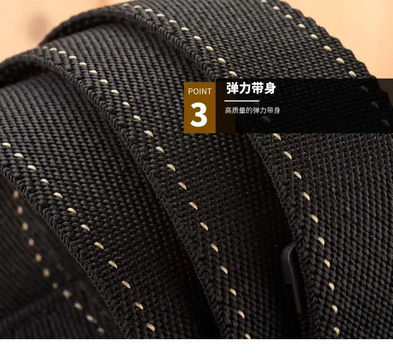 Men's Black Nylon Belt with Silver Buckle β feature 11