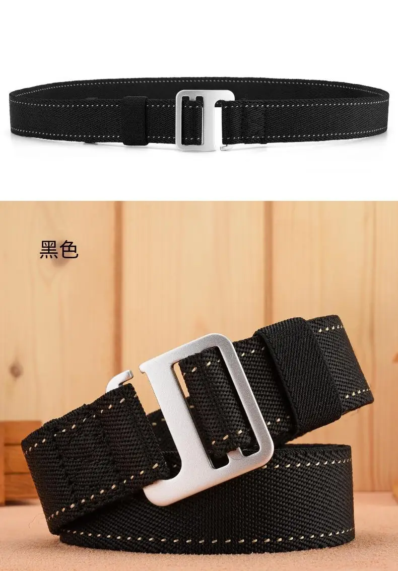 Men's Black Nylon Belt with Silver Buckle β feature 3