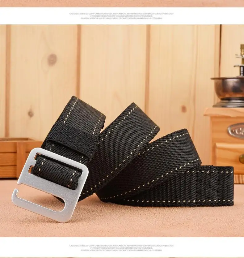 Men's Black Nylon Belt with Silver Buckle β feature 4