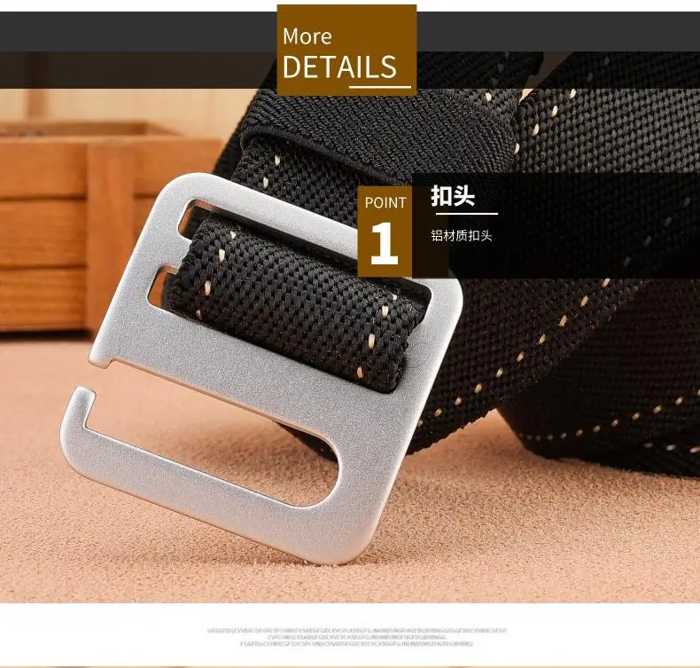 Men's Black Nylon Belt with Silver Buckle β feature 9