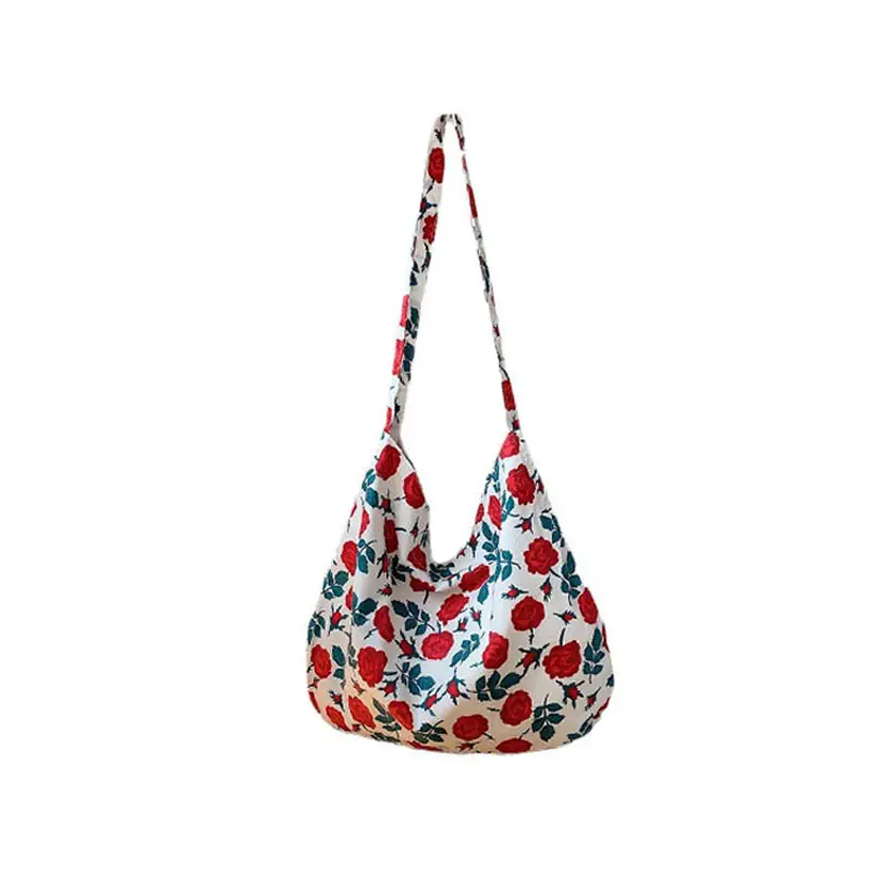Women Floral Cotton Shoulder Bag Student Western Style - Image 9