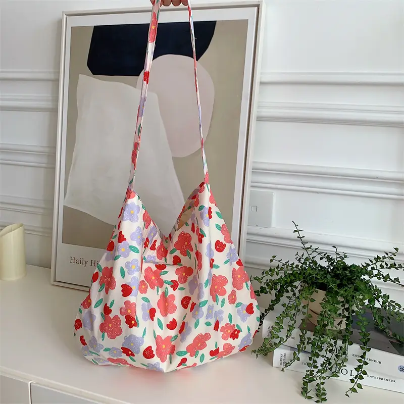 Women Floral Cotton Shoulder Bag Student Western Style - Image 4