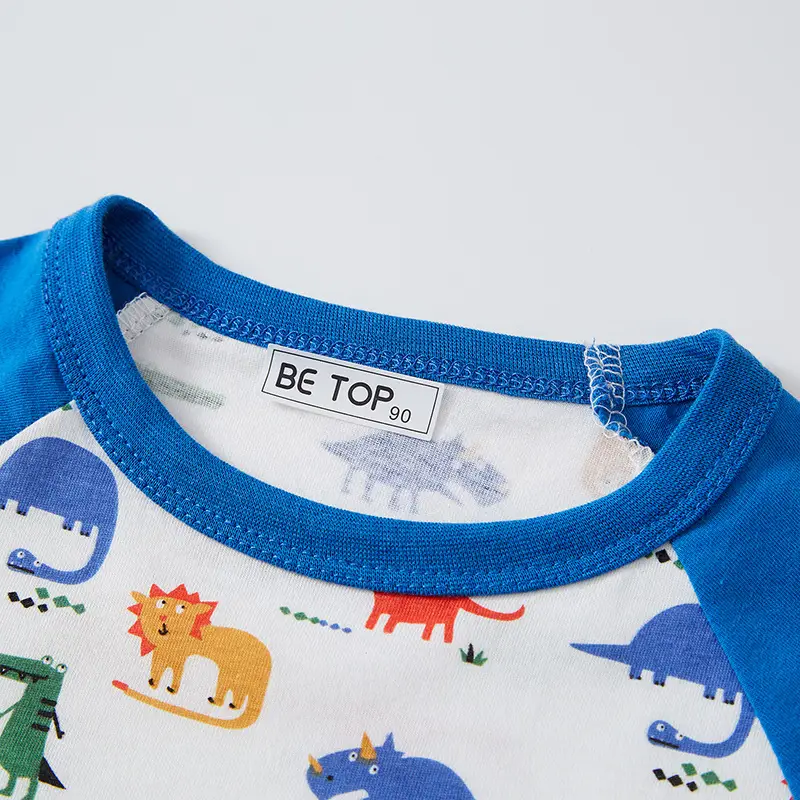 2025 Cartoon Dinosaur Kids Cotton Round Neck Shirt - Image 4