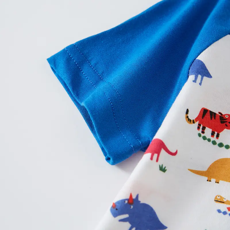 2025 Cartoon Dinosaur Kids Cotton Round Neck Shirt - Image 5
