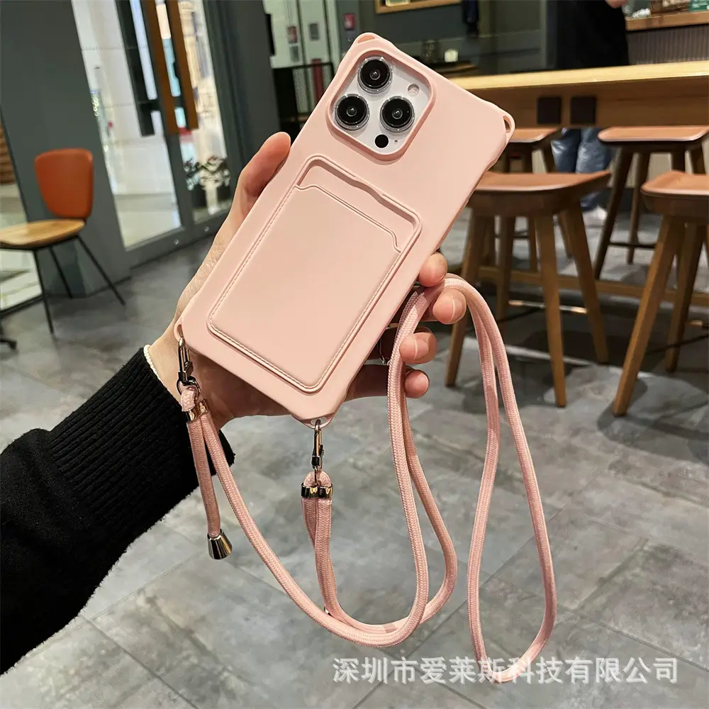 Pink iPhone 16 Pro Max Phone Case with Lanyard Strap - Image 4