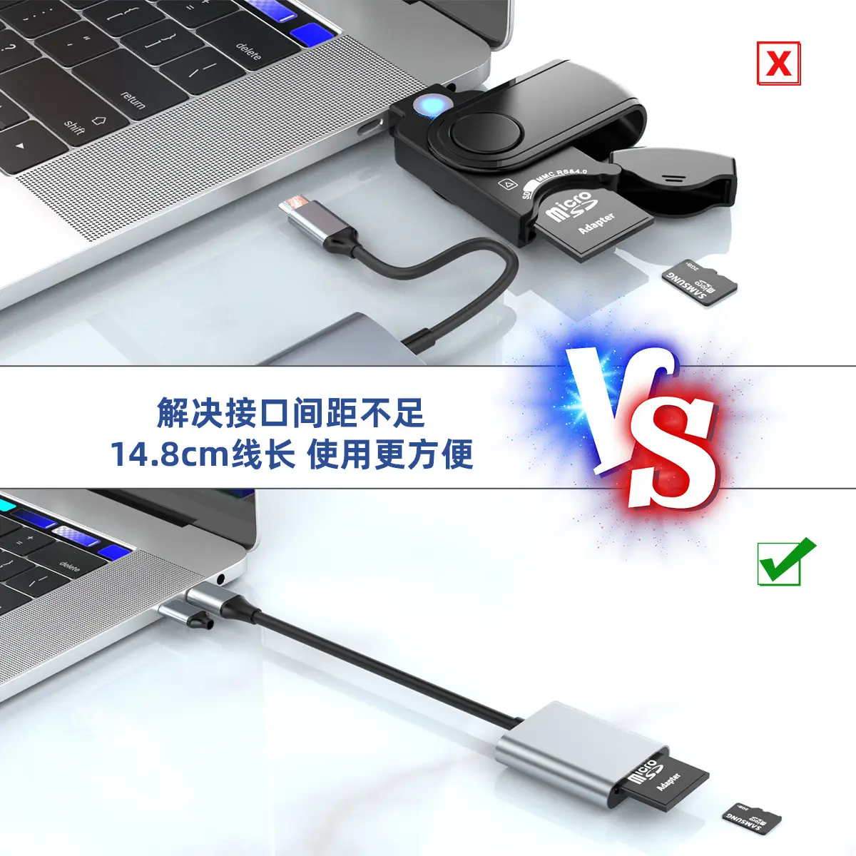 Type-C 2-Card Reader with SD4.0 TF Memory Card - Image 6