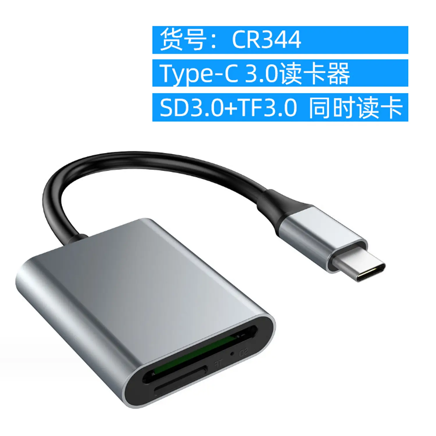 Type-C 2-Card Reader with SD4.0 TF Memory Card - Image 2