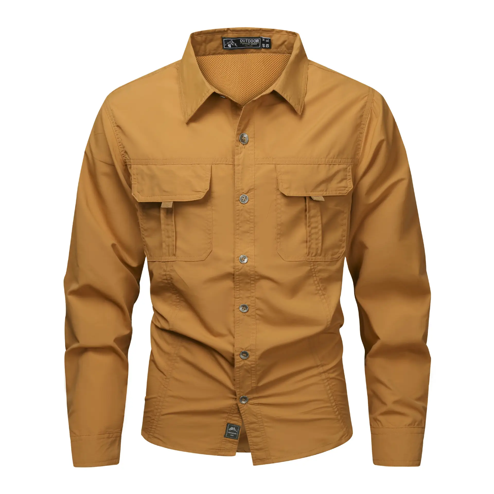 Men's Blue Long Sleeve Button-Up Shirt Spring Summer - Image 5