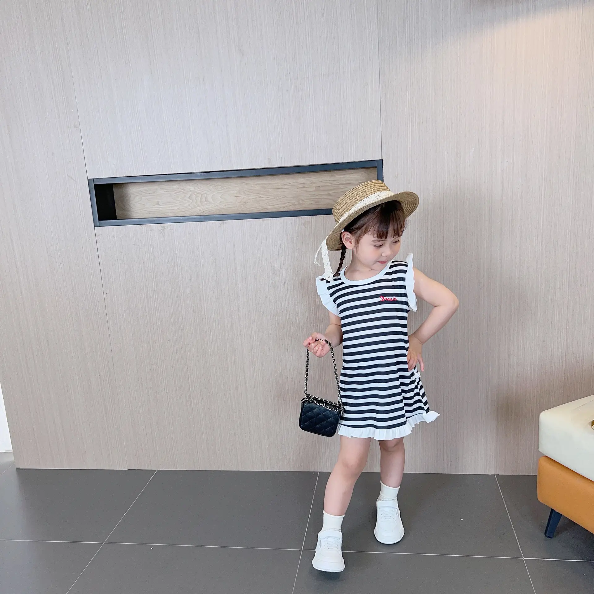 Summer Girls Striped Sleeveless Vest Dress Baby Casual Beach Dress — feature 14