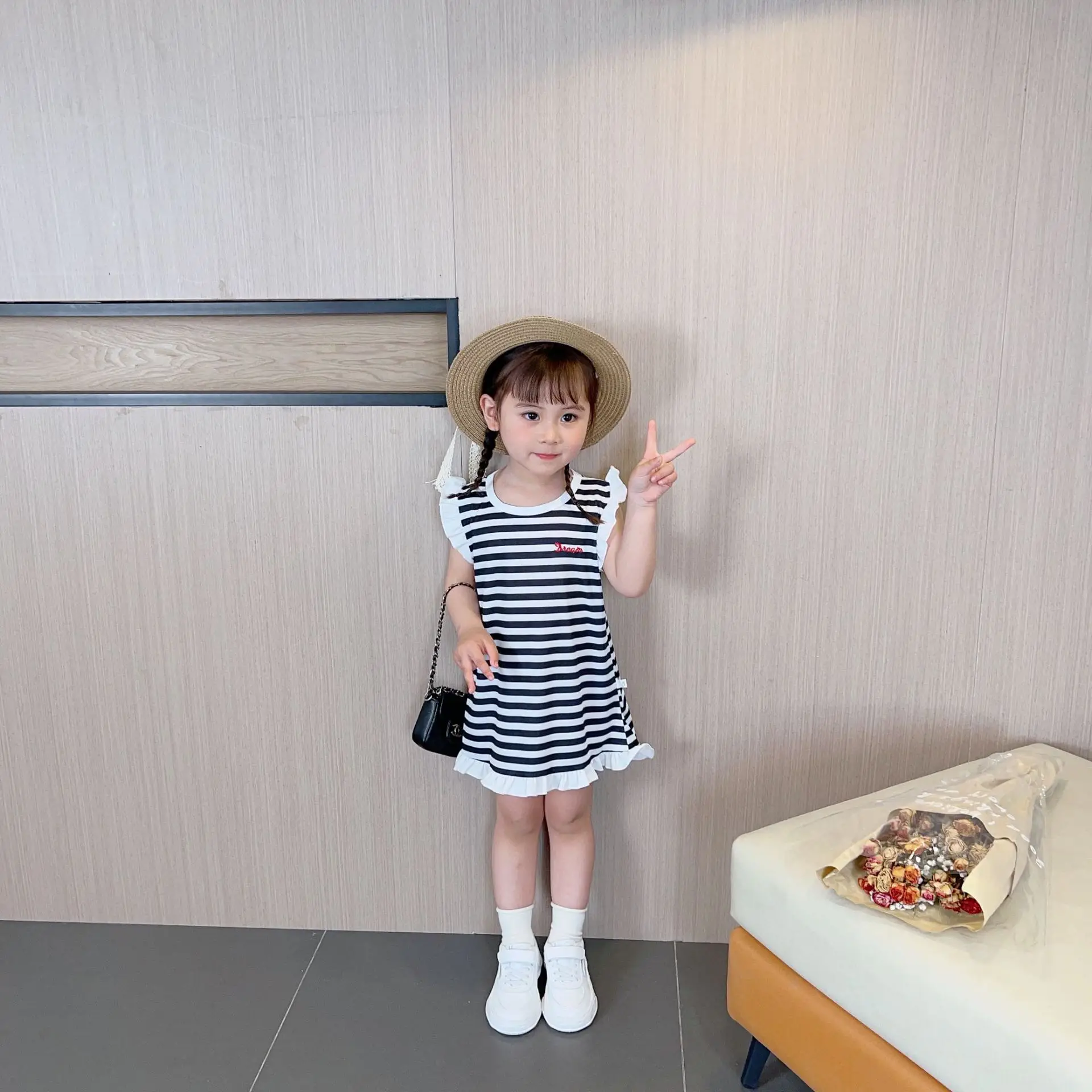 Summer Girls Striped Sleeveless Vest Dress Baby Casual Beach Dress — feature 16