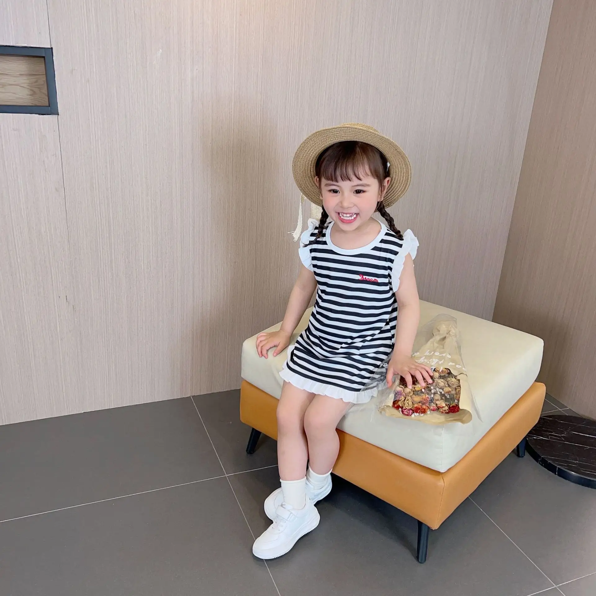 Summer Girls Striped Sleeveless Vest Dress Baby Casual Beach Dress — feature 17