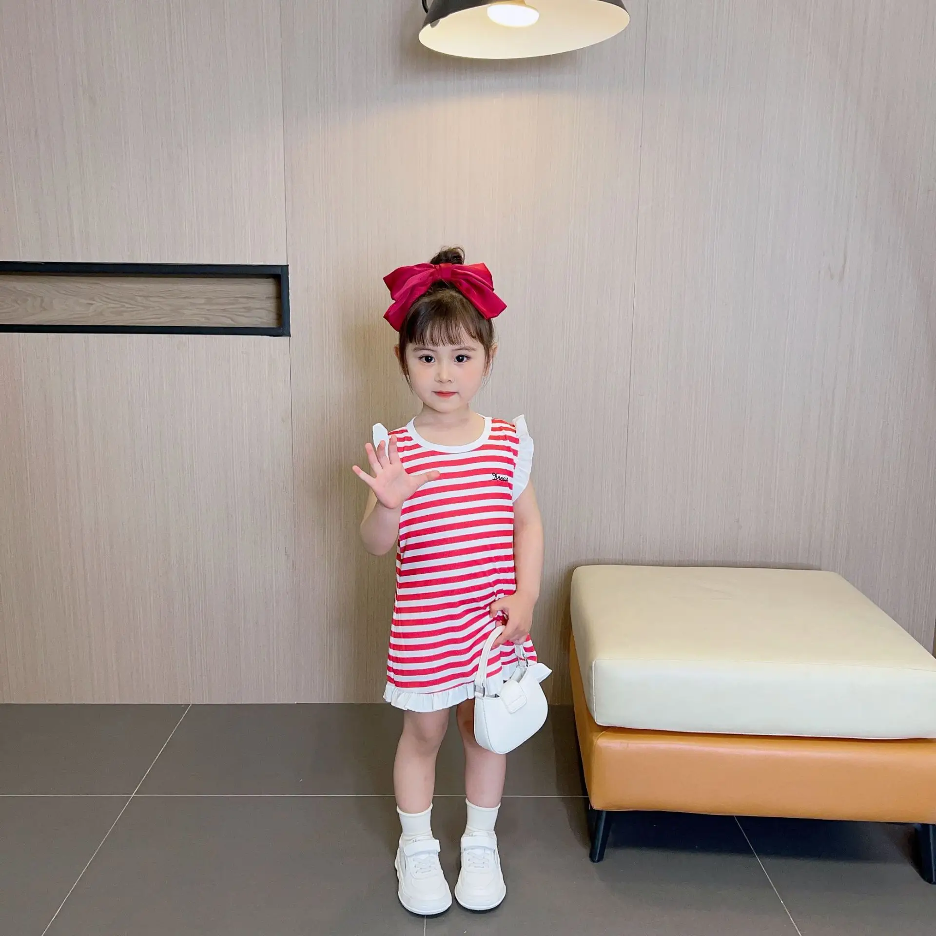 Summer Girls Striped Sleeveless Vest Dress Baby Casual Beach Dress — feature 3