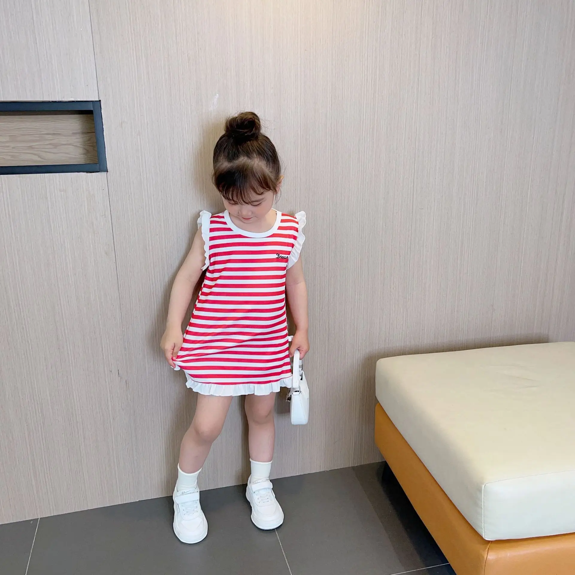 Summer Girls Striped Sleeveless Vest Dress Baby Casual Beach Dress — feature 5