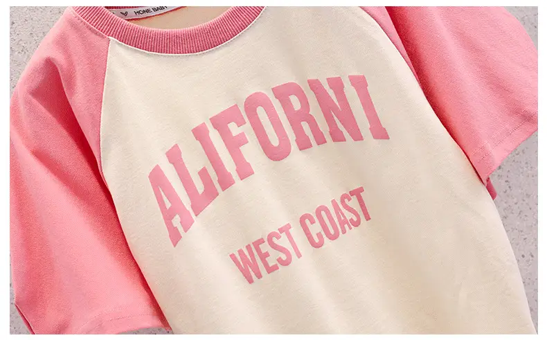 Girls' Pink Bow Skirt Set Summer Wear — feature 12