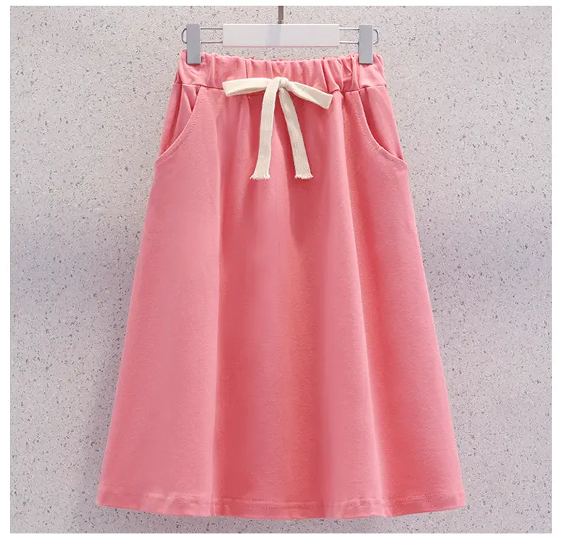 Girls' Pink Bow Skirt Set Summer Wear — feature 9
