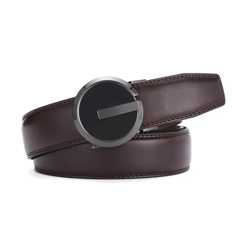Men's Brown Genuine Leather Belt with Gold Buckle 3.5cm Gap β feature 13