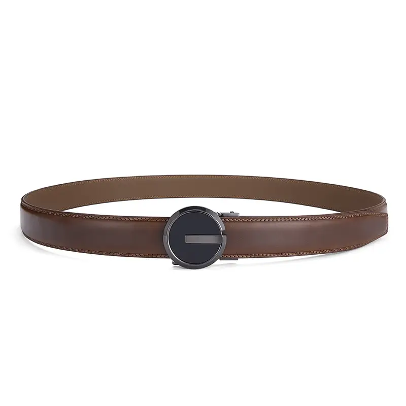 Men's Brown Genuine Leather Belt with Gold Buckle 3.5cm Gap β feature 16