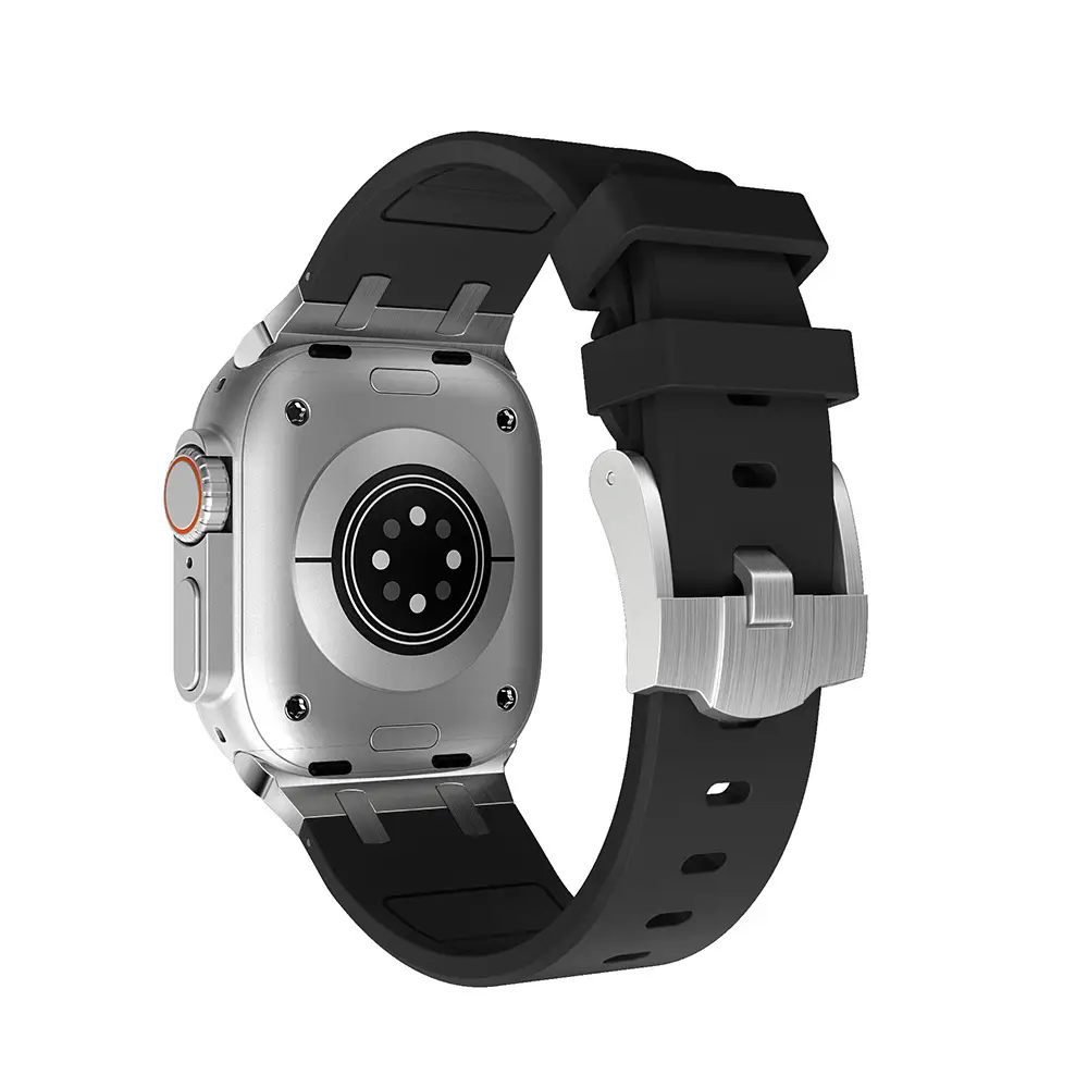 Apple Watch with Liquid Silicone Strap 49MM White - Image 5