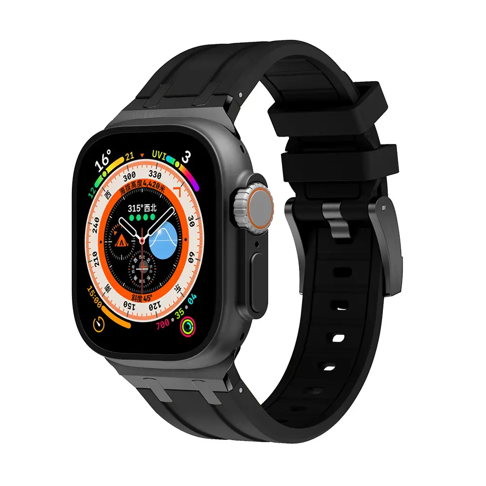 Apple Watch with Liquid Silicone Strap 49MM White - Image 10
