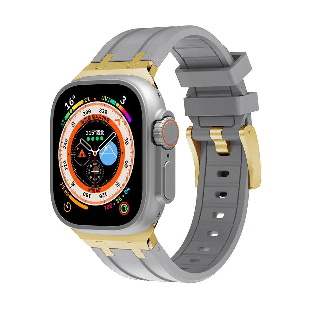 Apple Watch with Liquid Silicone Strap 49MM White - Image 12