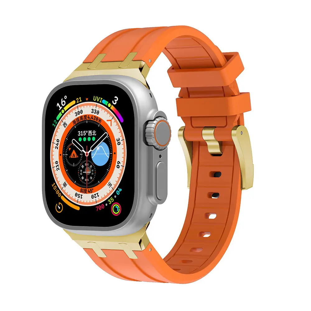 Apple Watch with Liquid Silicone Strap 49MM White - Image 13