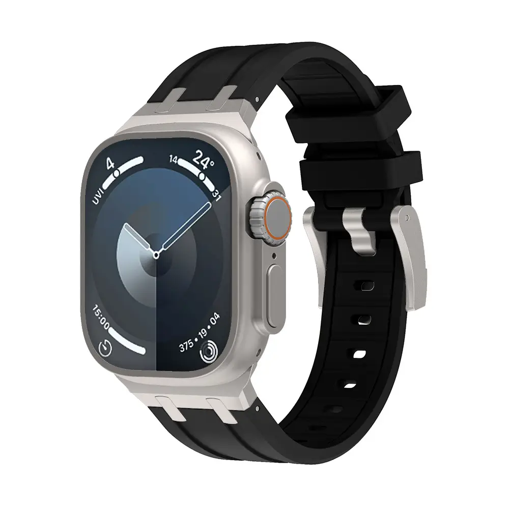 Apple Watch with Liquid Silicone Strap 49MM White - Image 16