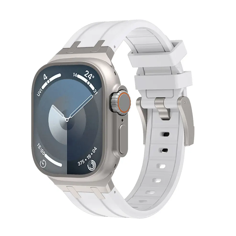 Apple Watch with Liquid Silicone Strap 49MM White - Image 17