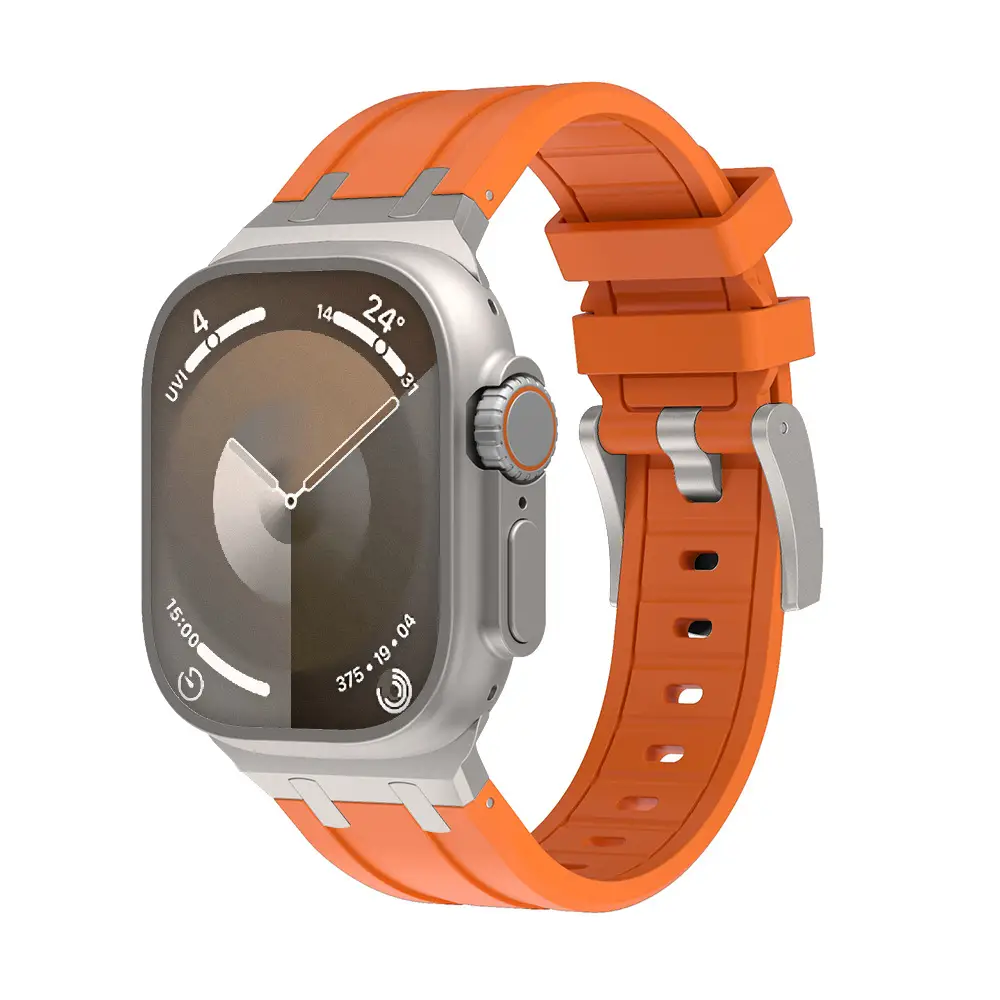 Apple Watch with Liquid Silicone Strap 49MM White - Image 18