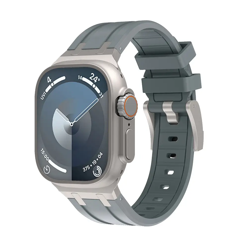 Apple Watch with Liquid Silicone Strap 49MM White - Image 19