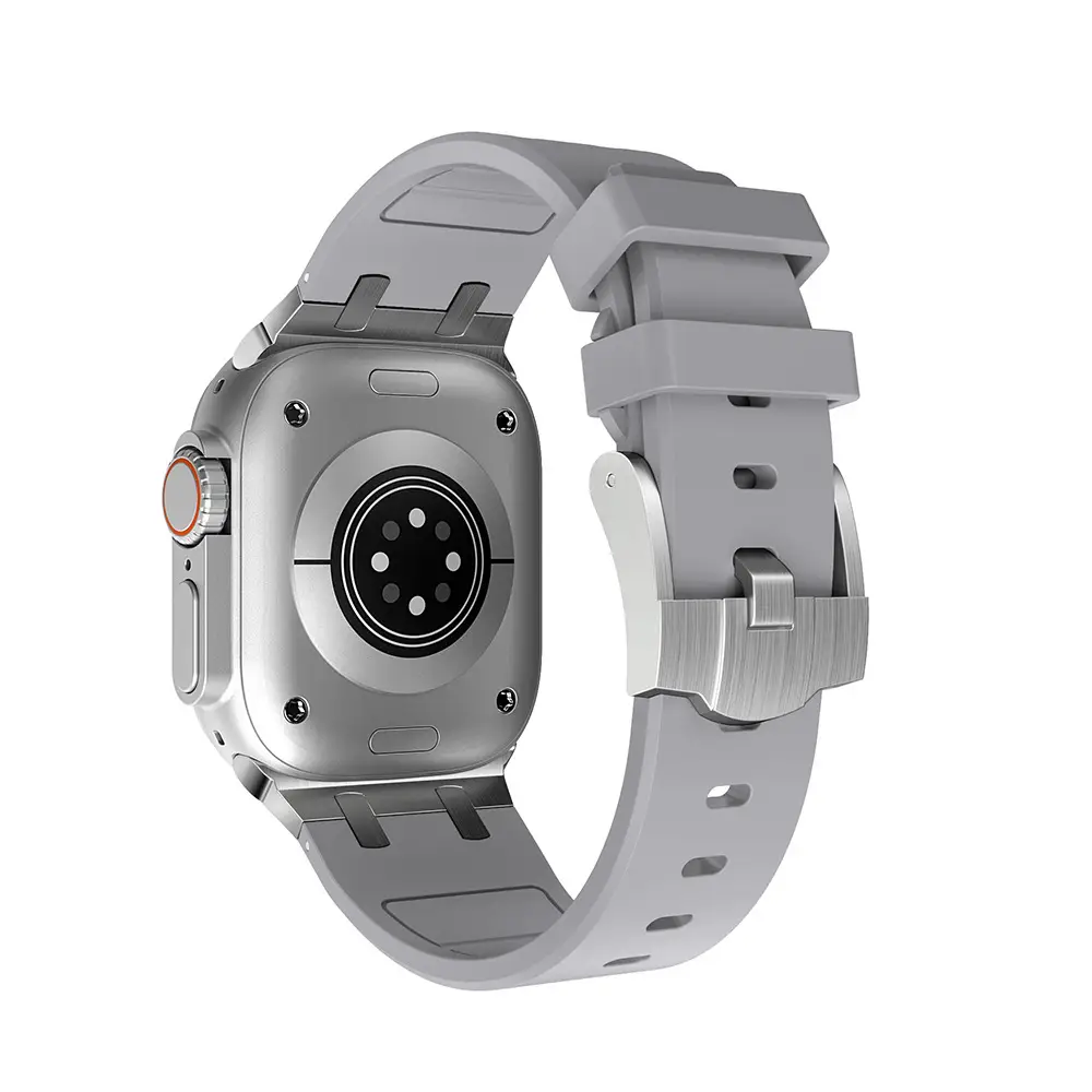 Apple Watch with Liquid Silicone Strap 49MM White - Image 2
