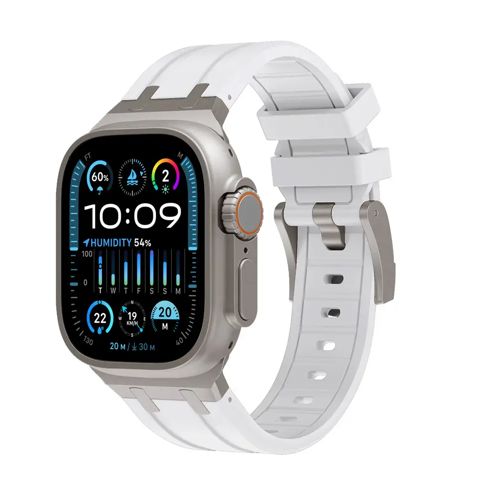 Apple Watch with Liquid Silicone Strap 49MM White - Image 21