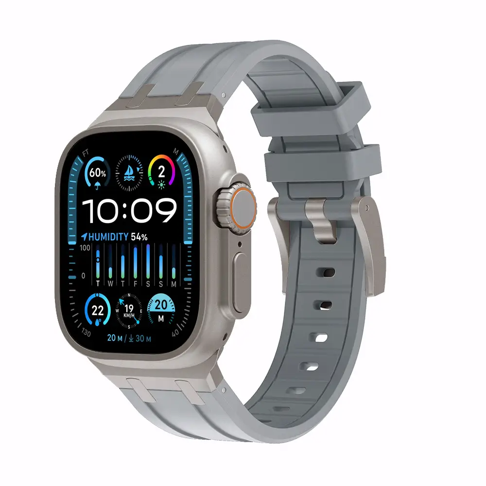 Apple Watch with Liquid Silicone Strap 49MM White - Image 22