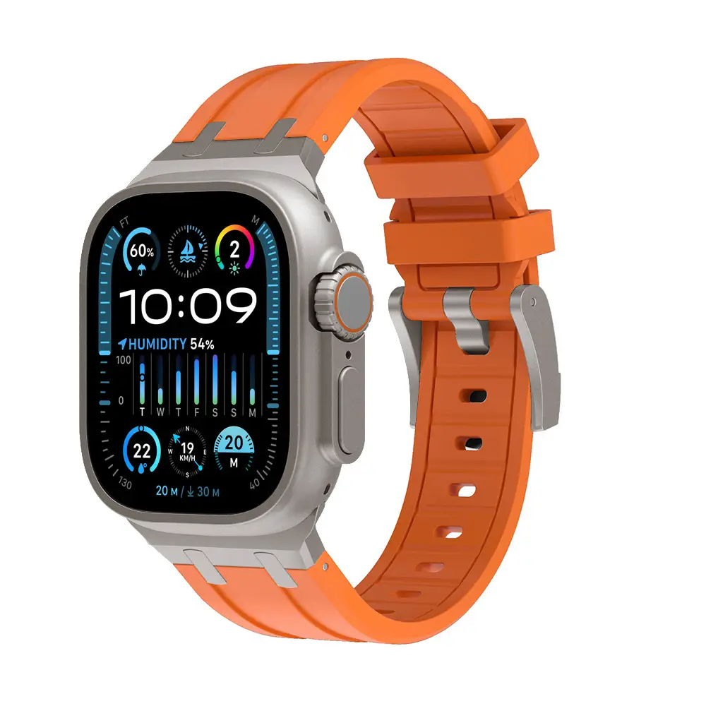 Apple Watch with Liquid Silicone Strap 49MM White - Image 23