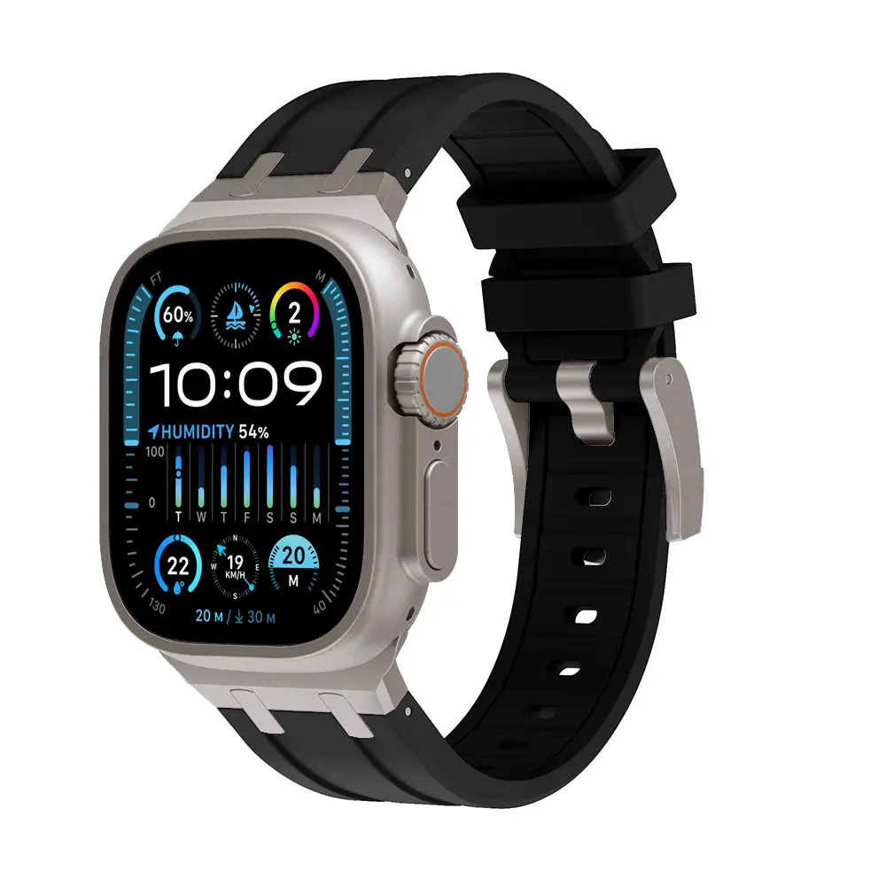 Apple Watch with Liquid Silicone Strap 49MM White - Image 25