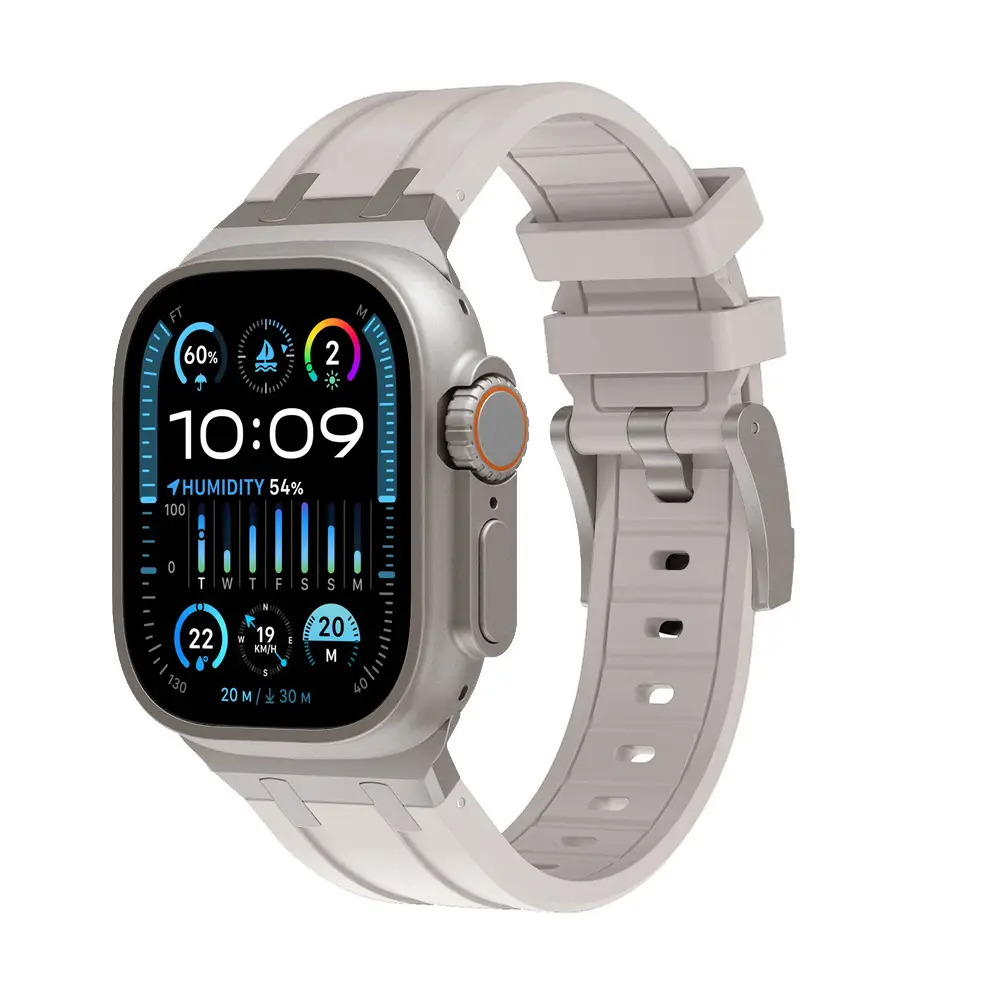Apple Watch with Liquid Silicone Strap 49MM White - Image 26