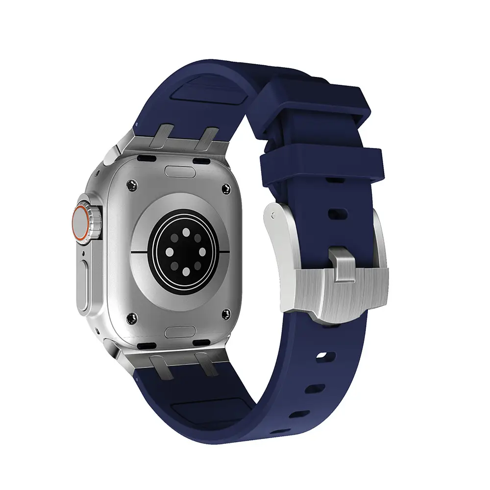 Apple Watch with Liquid Silicone Strap 49MM White - Image 4