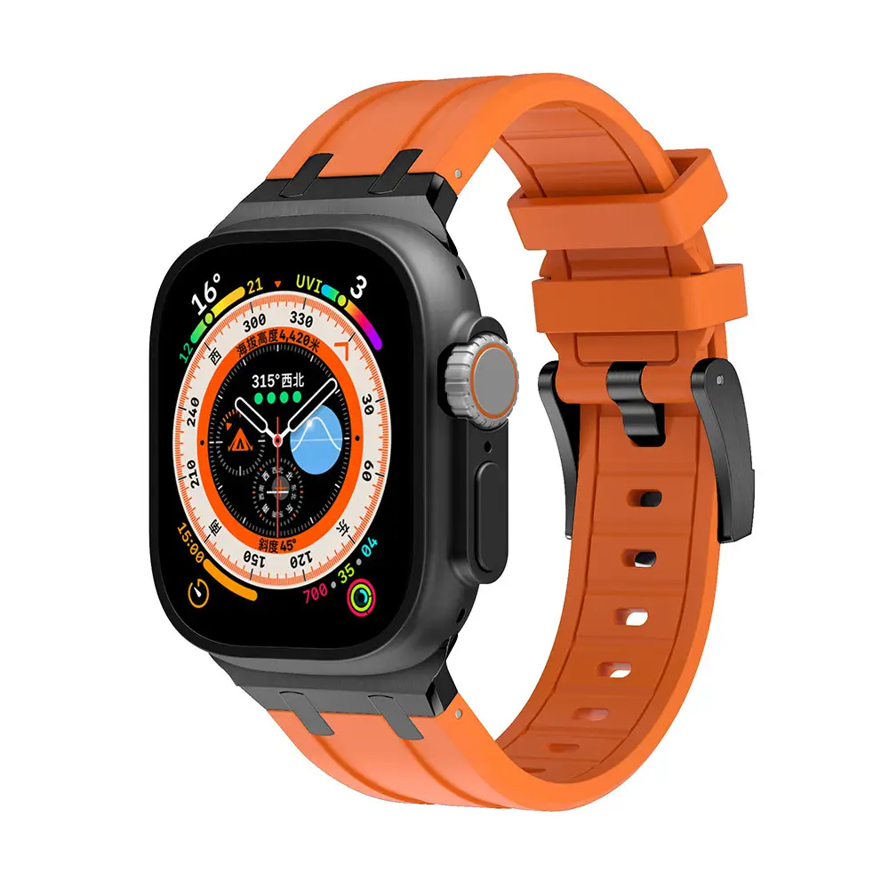 Apple Watch with Liquid Silicone Strap 49MM White - Image 8