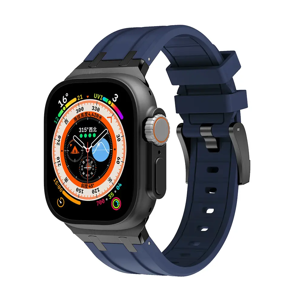 Apple Watch with Liquid Silicone Strap 49MM White - Image 9