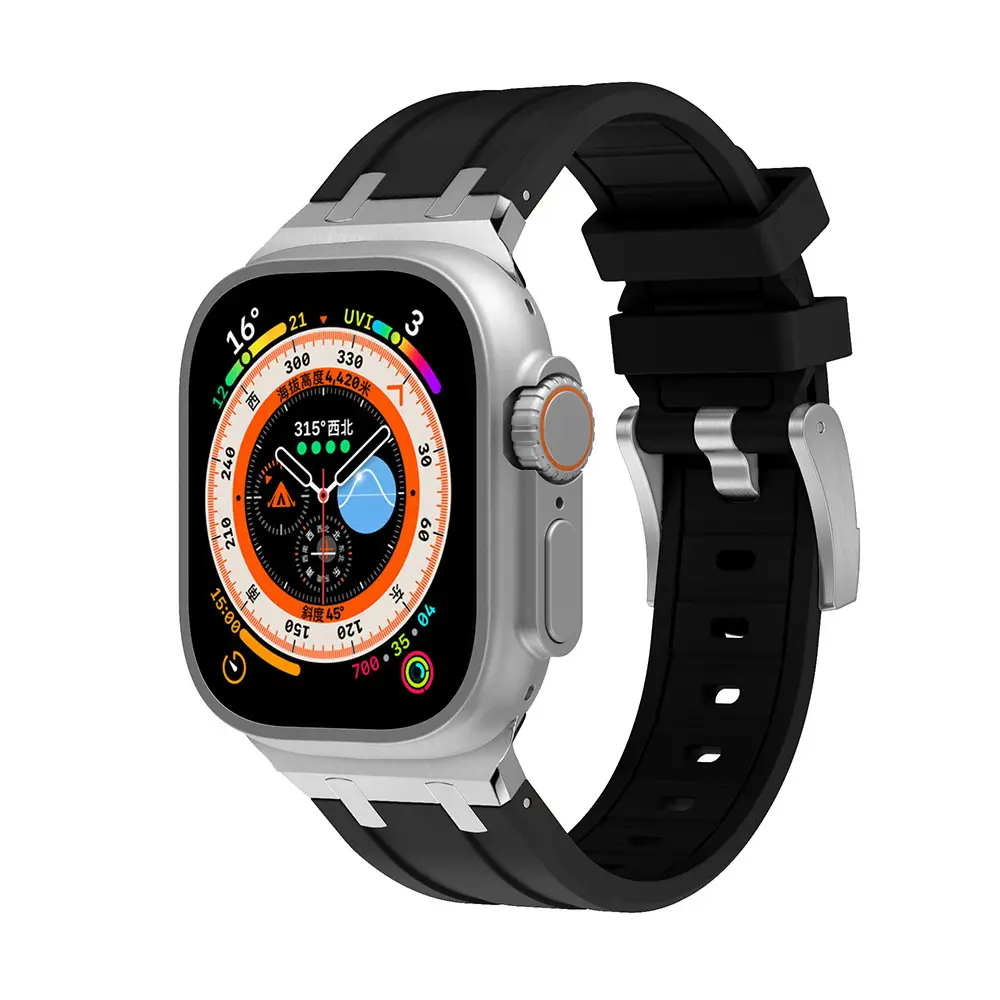 Orange Liquid Silicone Watch Strap for Apple Watch Ultra