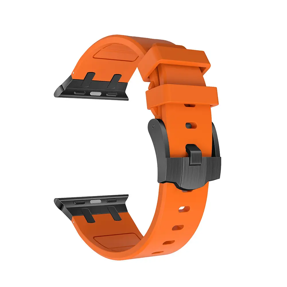Orange Liquid Silicone Watch Strap for Apple Watch Ultra