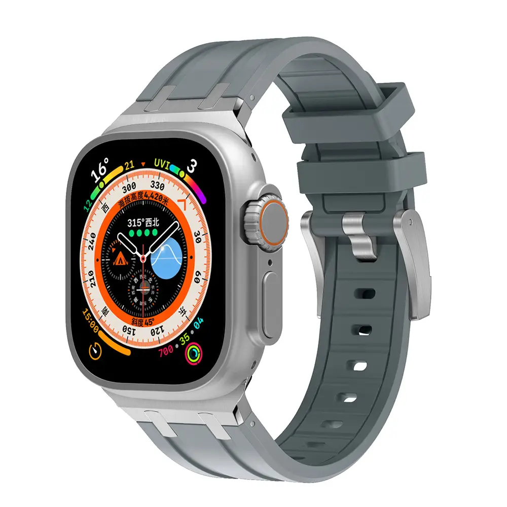Orange Liquid Silicone Watch Strap for Apple Watch Ultra