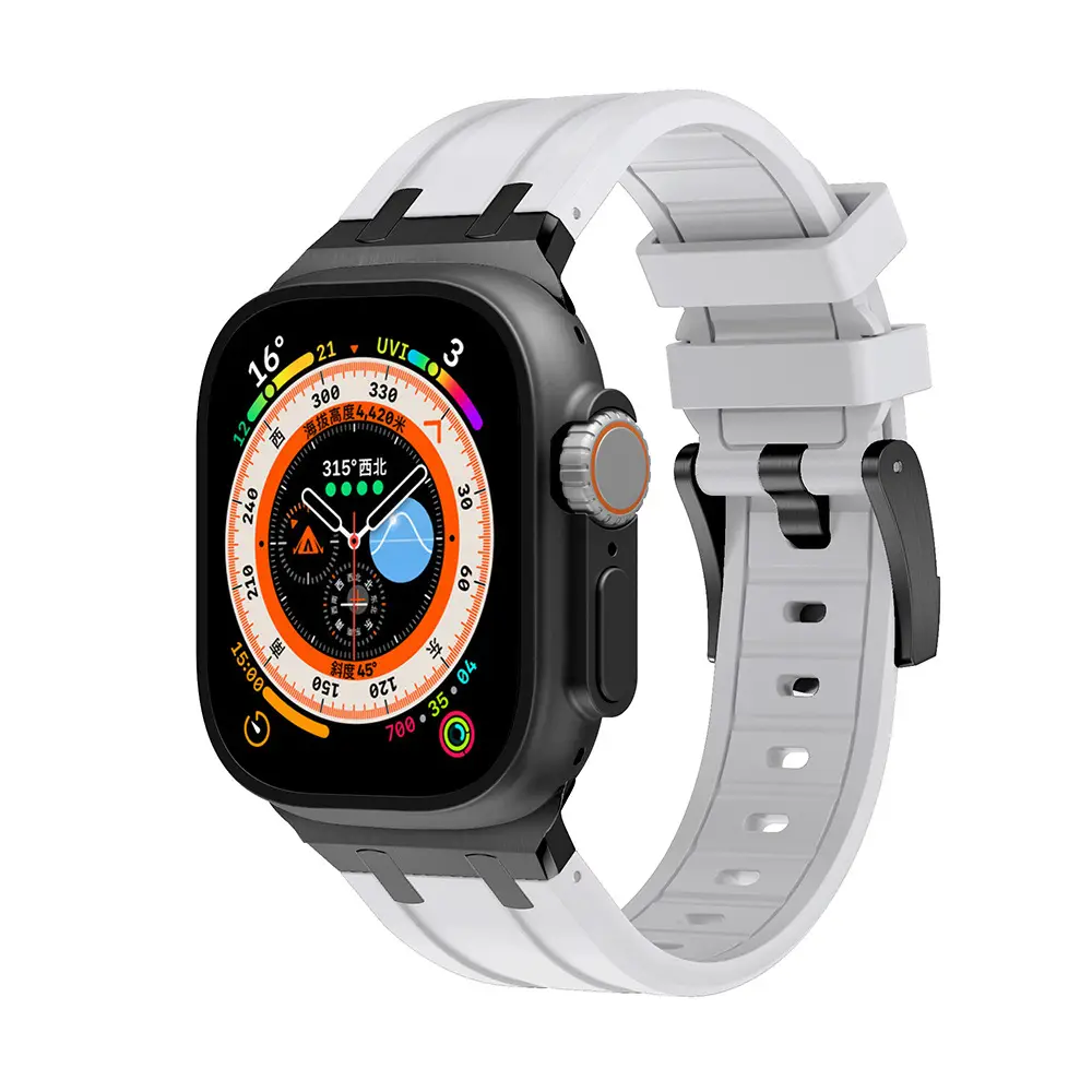 Orange Liquid Silicone Watch Strap for Apple Watch Ultra